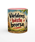 Mugg med texten Världens bästa brorsa och tecknade åsnor.