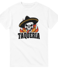Taco-design med texten "Taqueria" på t-shirt