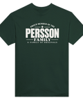 Mörkgrön t-shirt med texten Persson – A Family of Originals