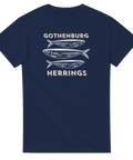 göteborg t-shirt Gothenburg Herrings marinblå med grafiska fiskar