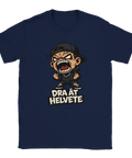 Grym Mörkblå t-shirt med uppkäftig chibi-illustration och tydligt budskap