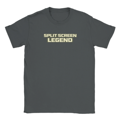 Grå t-shirt med grafiskt statement-tryck inspirerat av 90-talsspel