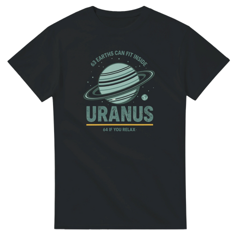 Retro illustration av planeten Uranus med humoristisk text – grafisk t-shirt
