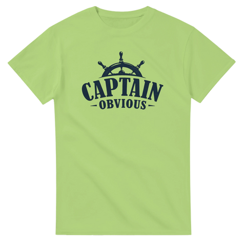 Skeppsratt i retrostil med texten Captain Obvious – rolig t-shirt