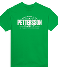 Grön t-shirt med texten Pettersson – A Family of Originals