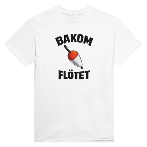 Bakom Flötet" textmotiv på t-shirt för fiskaren