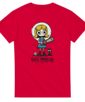 Mörk humoristisk design med texten Free Haircuts – röd t-shirt