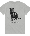 Katt med texten "Cat Guy" tryckt på t-shirt herr