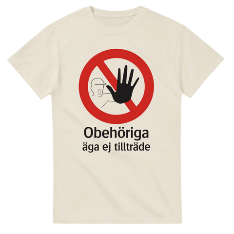 Retro industriell skylt med hand-symbol och myndighetstext – vintage motiv t-shirt