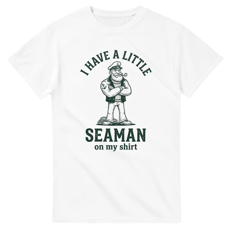 Klassisk nautisk badge-design med en piprökande sjöman – t-shirt med humor