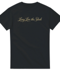 T-shirt med elegant guldfärgad typografi och historiskt budskap