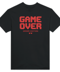 Retro gaming-tryck Game Over Groom Edition på svart t-shirt