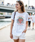 somrig t-shirt dam med festival känsla