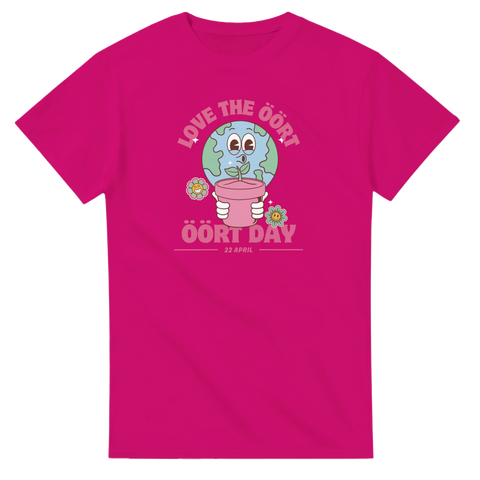 rolig t-shirt Earth Day rosa med grafisk illustration