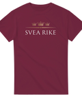 Svensk historisk design med text och kronor – mörkröd t-shirt