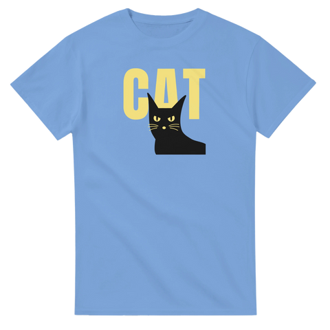 ljusblå t-shirt Cat med grafisk kattdesign