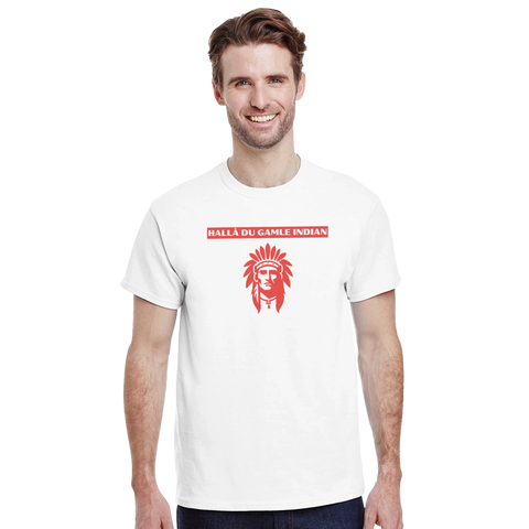 Original t-shirt med texten "Hallå du gamle indian