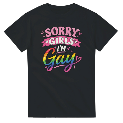 Svart t-shirt med grafiskt citat-tryck för stolta killar och Pride