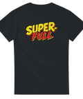 Kaxig illustration med texten Superfull på en klassisk svart t-shirt