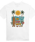 Retro surfmotiv med palmer och glad sol – grafisk t-shirt