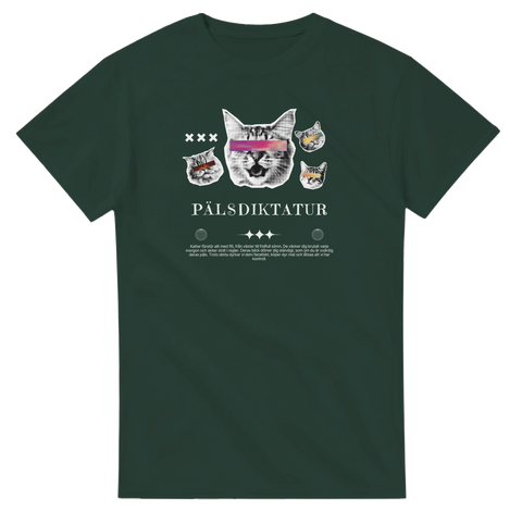 humor t-shirt Pälsdiktatur grön tröja med djur och text