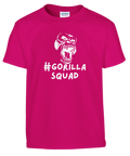 Coolt motiv av en arg gorilla på ceriserosa t-shirt för barn