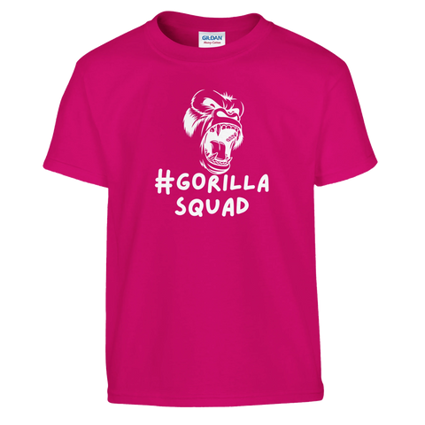 Coolt motiv av en arg gorilla på ceriserosa t-shirt för barn