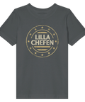 Grå t-shirt för småbarn med ett grafiskt statement-tryck i sliten stil
