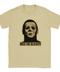 T-shirt med nostalgiskt skräckmotiv och sliten grafisk finish