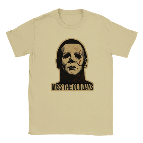 T-shirt med nostalgiskt skräckmotiv och sliten grafisk finish