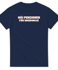 Produktbild 2 av rolig t-shirt med texten Höj pensionen för ungdomar