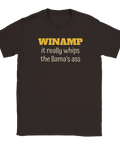 Winamp t-shirt med texten it really whips the llama’s ass i retro design