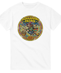 Humoristiskt tryck av flygande påskkärring i cirkeldesign – t-shirt