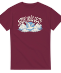 Retro t-shirt med ordvits och flygande mås i lekfull stil