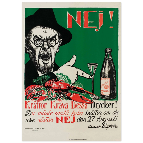 Ikonisk affisch med nej-röster för alkoholförbud