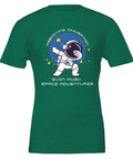 Grafiskt rymdmotiv med texten Rebooting Civilization – grön Elon Musk t-shirt