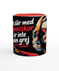 Mugg med texten Det där med människor är inte min grej och retromotiv.