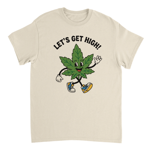 Retroinspirerad design med ett glatt tecknat blad på krämvit t-shirt