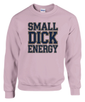 Ljusrosa sweatshirt med ironisk textdesign i klassisk college-stil