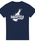 Klassiskt dagsfylla motiv med en tecknad flaska – mörkblå t-shirt