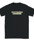 T-shirt med retroinspirerad textdesign som hyllar klassisk split screen-gaming