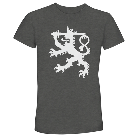 Minimalistiskt motiv av Finlands lejon – Suomen Leijona t-shirt i mörkgrått