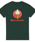 T-shirt med humoristiskt glastryck och texten Glass i stora lass
