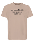 Vuxen humor t-shirt mental hälsa roligt citat bröst