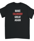 Grafiskt texttryck Make Falukorv Great Again i sliten vintagestil