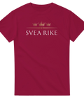 Klassiskt svenskt tryck med guldiga kronor – vinröd t-shirt