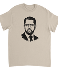 Heja SD t-shirt med Jimmie Åkesson i svart tryck på beige t-shirt