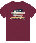 T-shirt med överstrukna yrkestitlar och texten Siffernisse helt enkelt