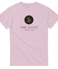 Exklusivt logotyp-motiv med mystisk symbolik och elegant typsnitt på rosa bakgrund