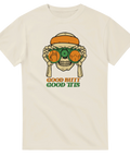 Retro illustration av dödskalle med kikare och texten Good Butt Good Tits – naturvit t-shirt